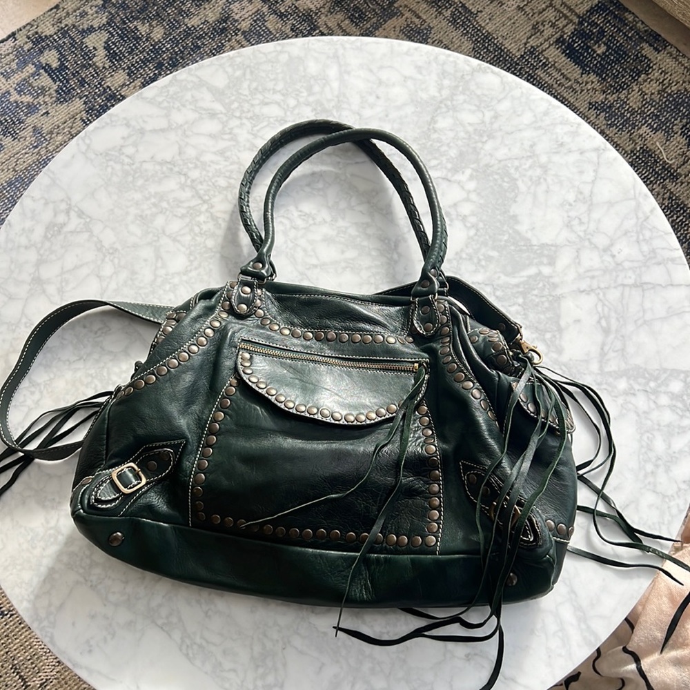 Infinity Evergreen Leather Satchel/Crossbody/Shoulder Bag